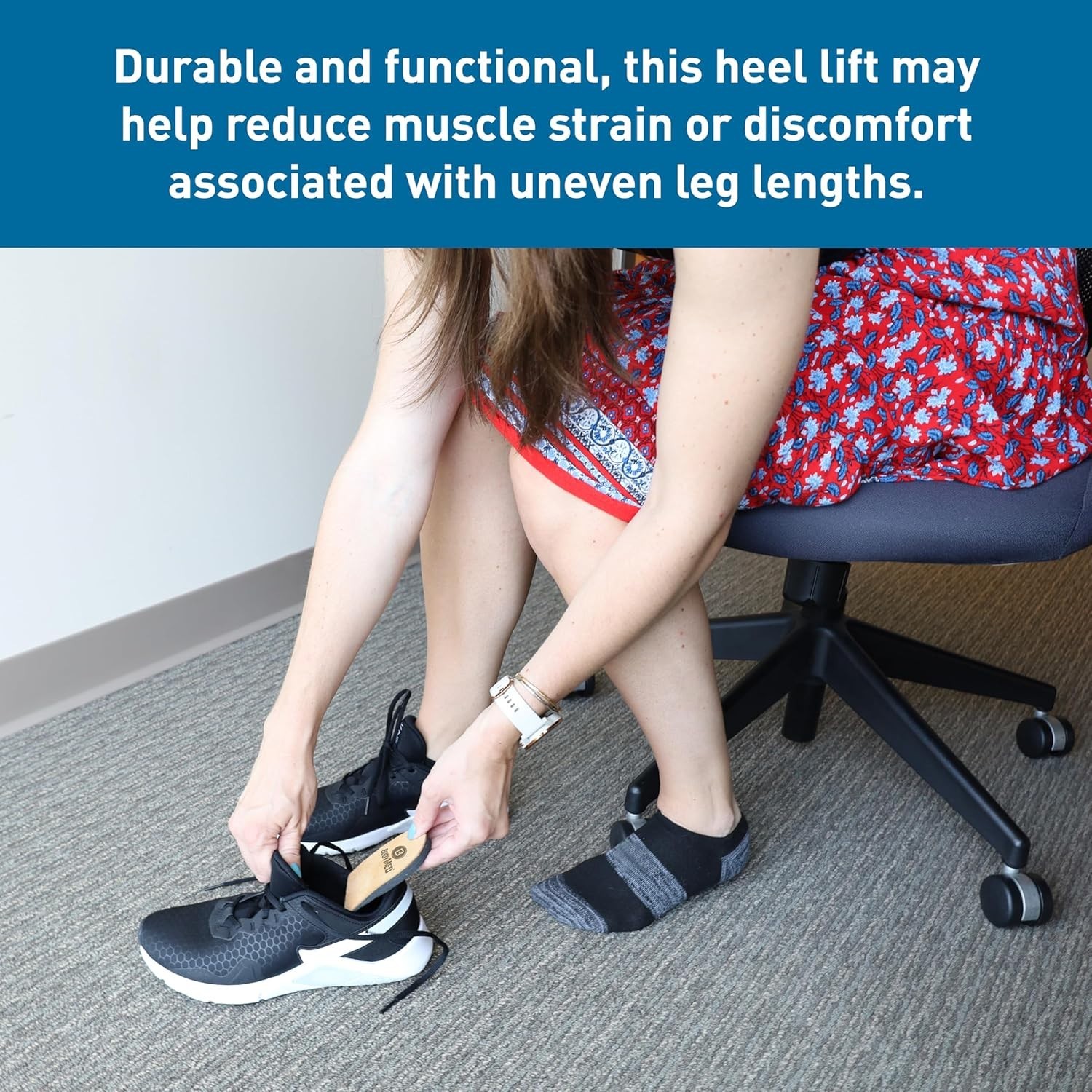 Adjustable Heel Lift for Men and Woman, Small (1-Pack) – Non-Slip Orthopedic Ins