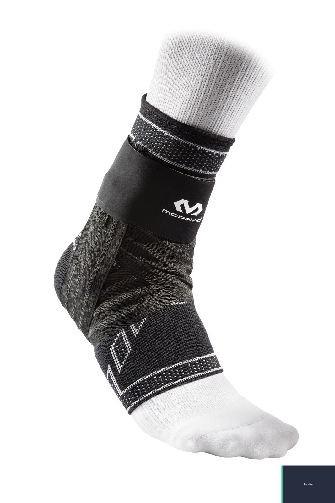 Ankle Brace With Figure 6 Strap & Stays, Black, Small, Polyester Elastic