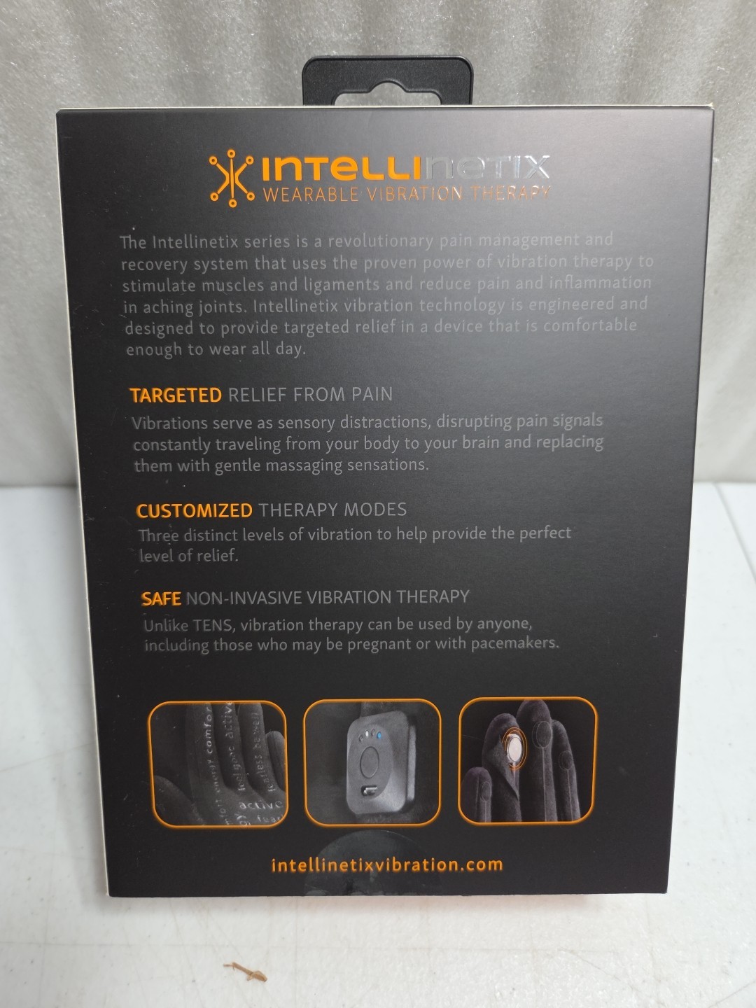 Intellinetix Vibrating Therapy Gloves Increases Circulation & Reduces Pain Large
