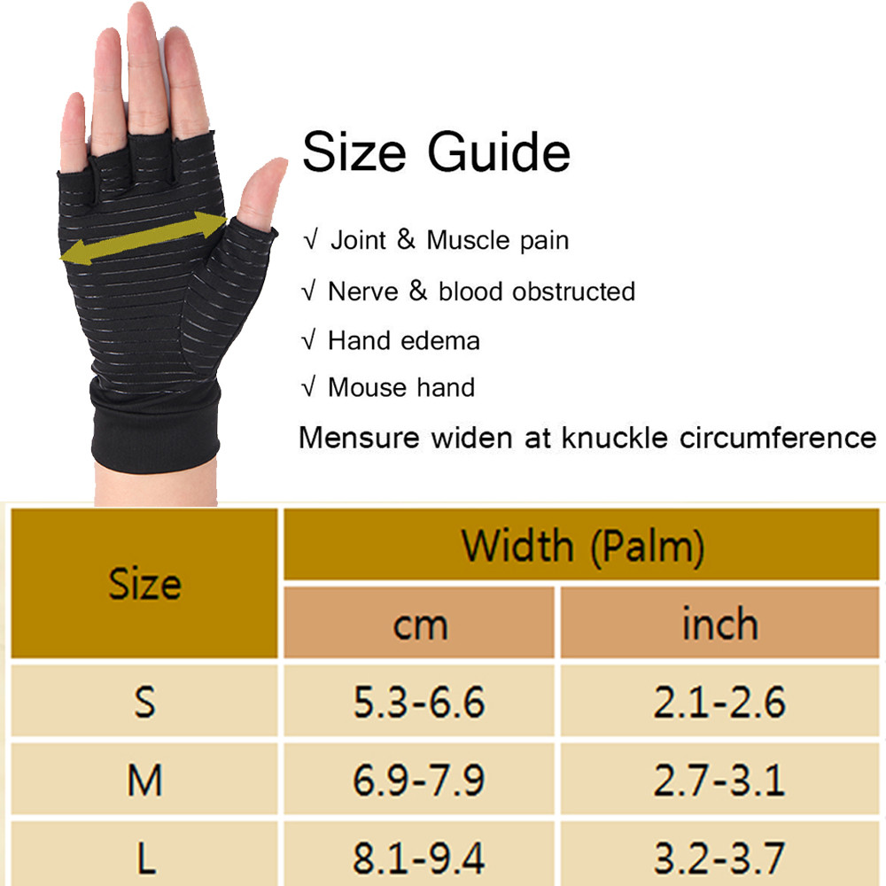 Copper Compression Arthritis Gloves Wrist Brace for Carpal Tunnel Support Wraps