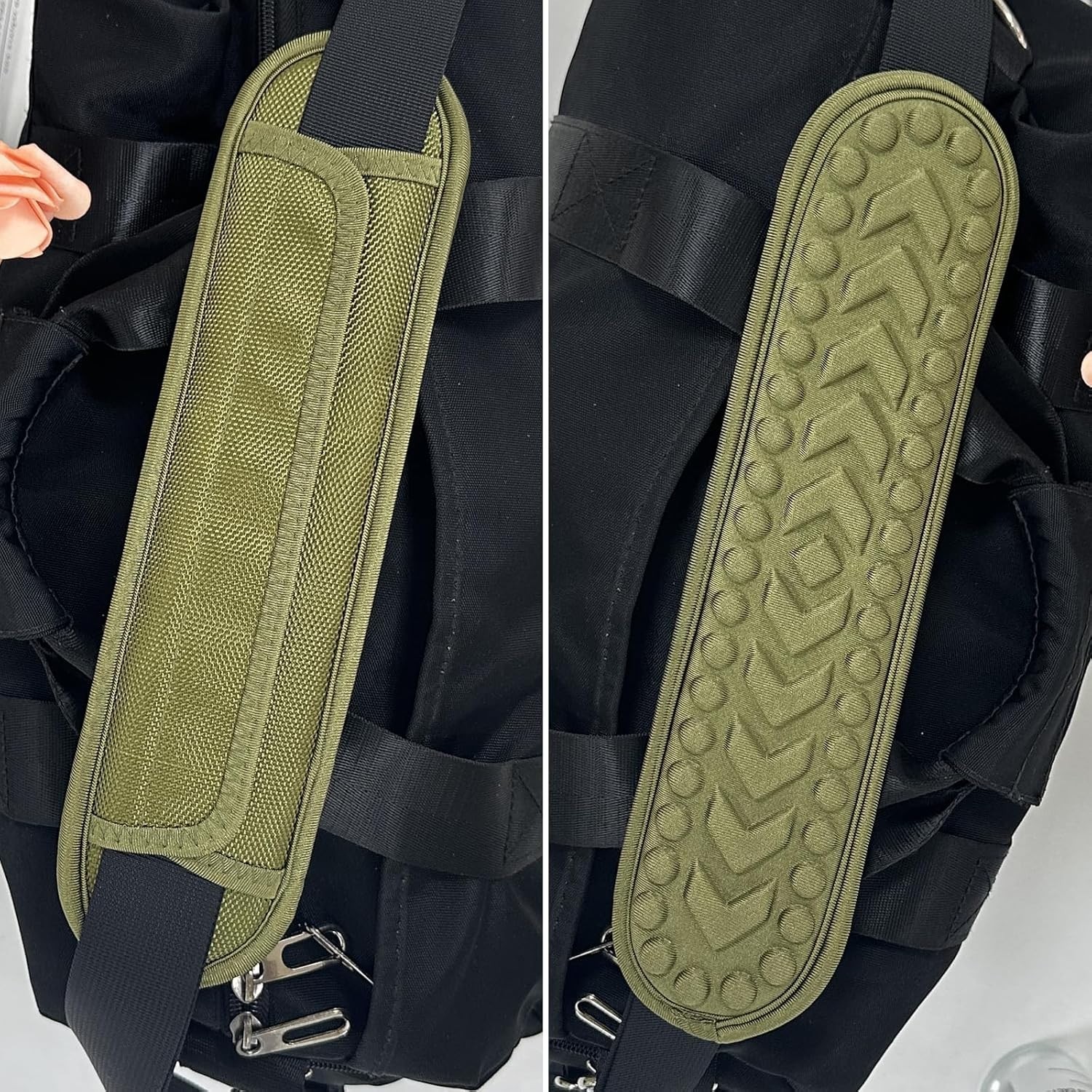 Lightweight 2 Pack Adjustable Shoulder Strap Pads – Stylish Army Green Comfort