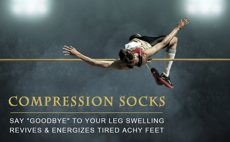 3 Pairs Compression Socks – Knee High Support for Running & Sports