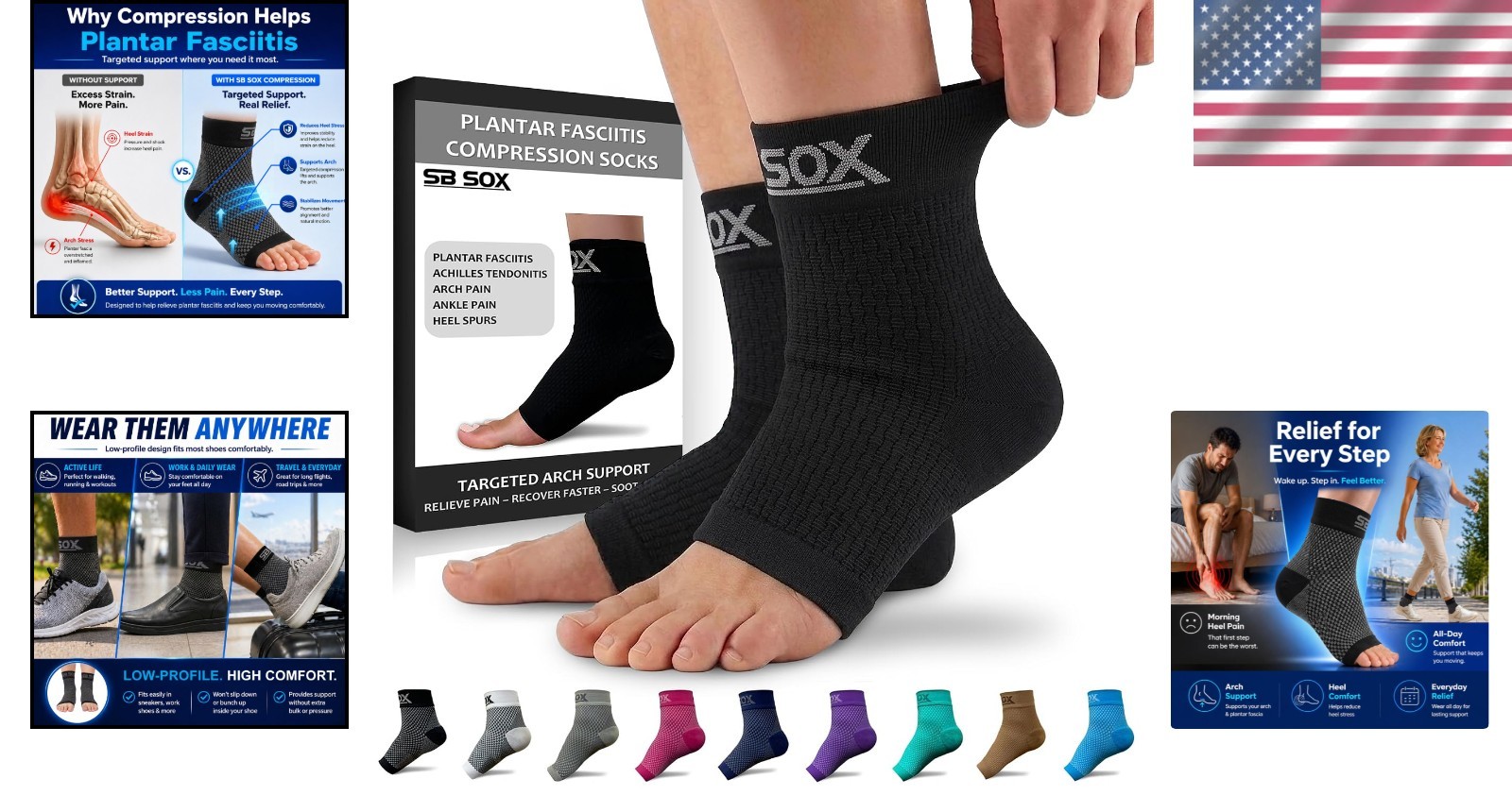 Plantar Fasciitis Compression Socks – X-Large Toeless Arch Support for Pain R…