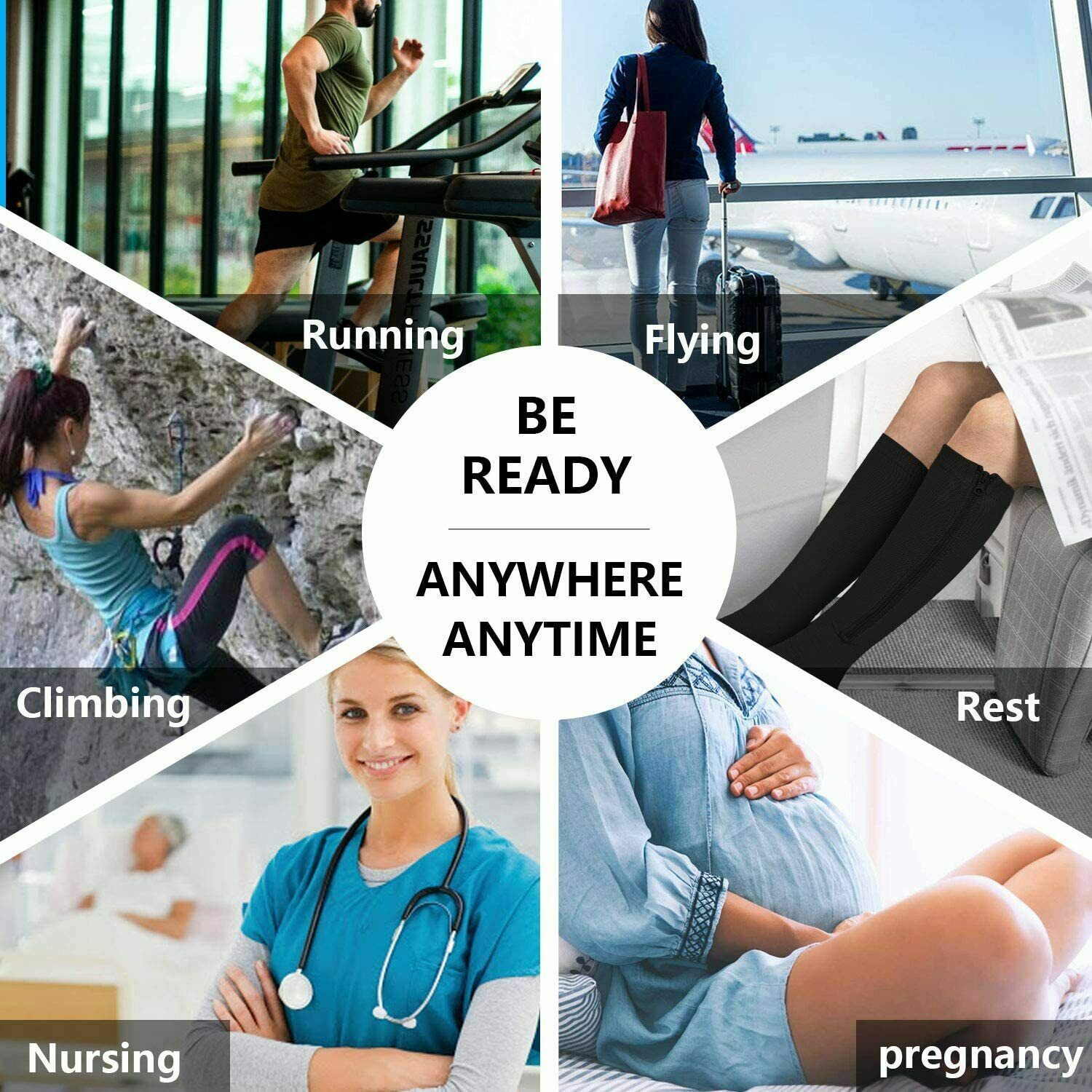 Copper Compression Socks 20-30mmHg Women & Men – Best for Running,Sports,Hiking