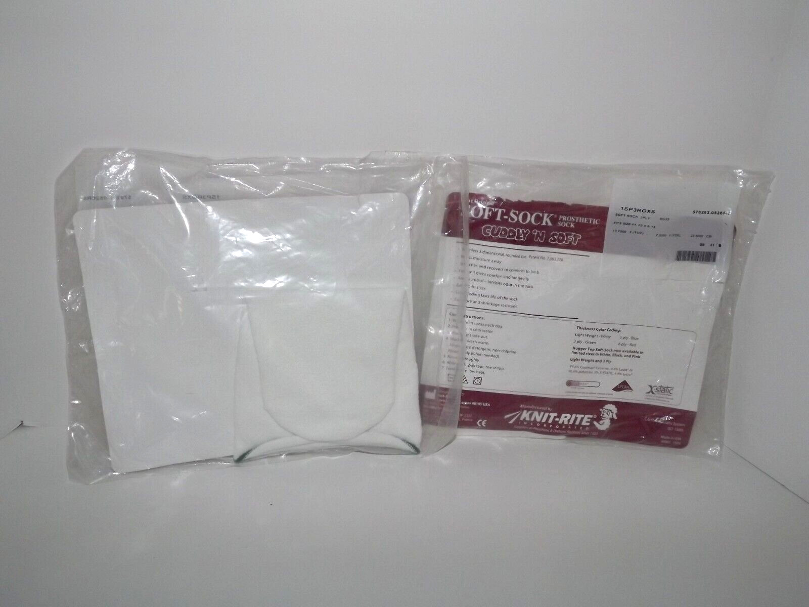 Knit-Rite Soft Sock Prosthetic Sock 1SP3RGXS Fits Size #1 #2 X 8-12 New (f)