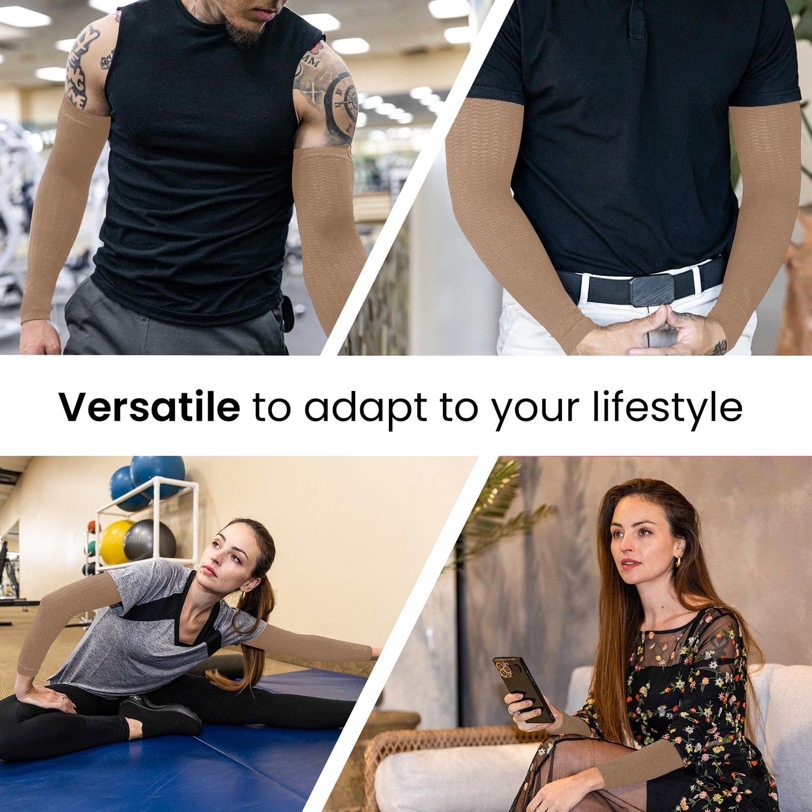 ™ S1 Arm Sleeves (Lithic SAND) – Ultramodern Arm Covers for Men & – Fitness T…