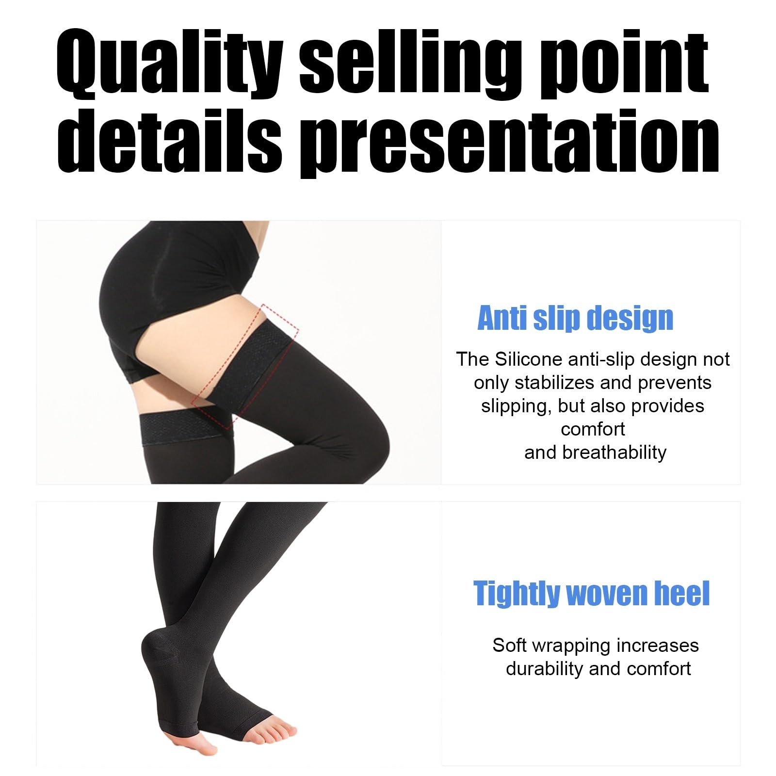 20-30 mmHg Thigh High Compression Socks for Women and Men,Toeless Compression…