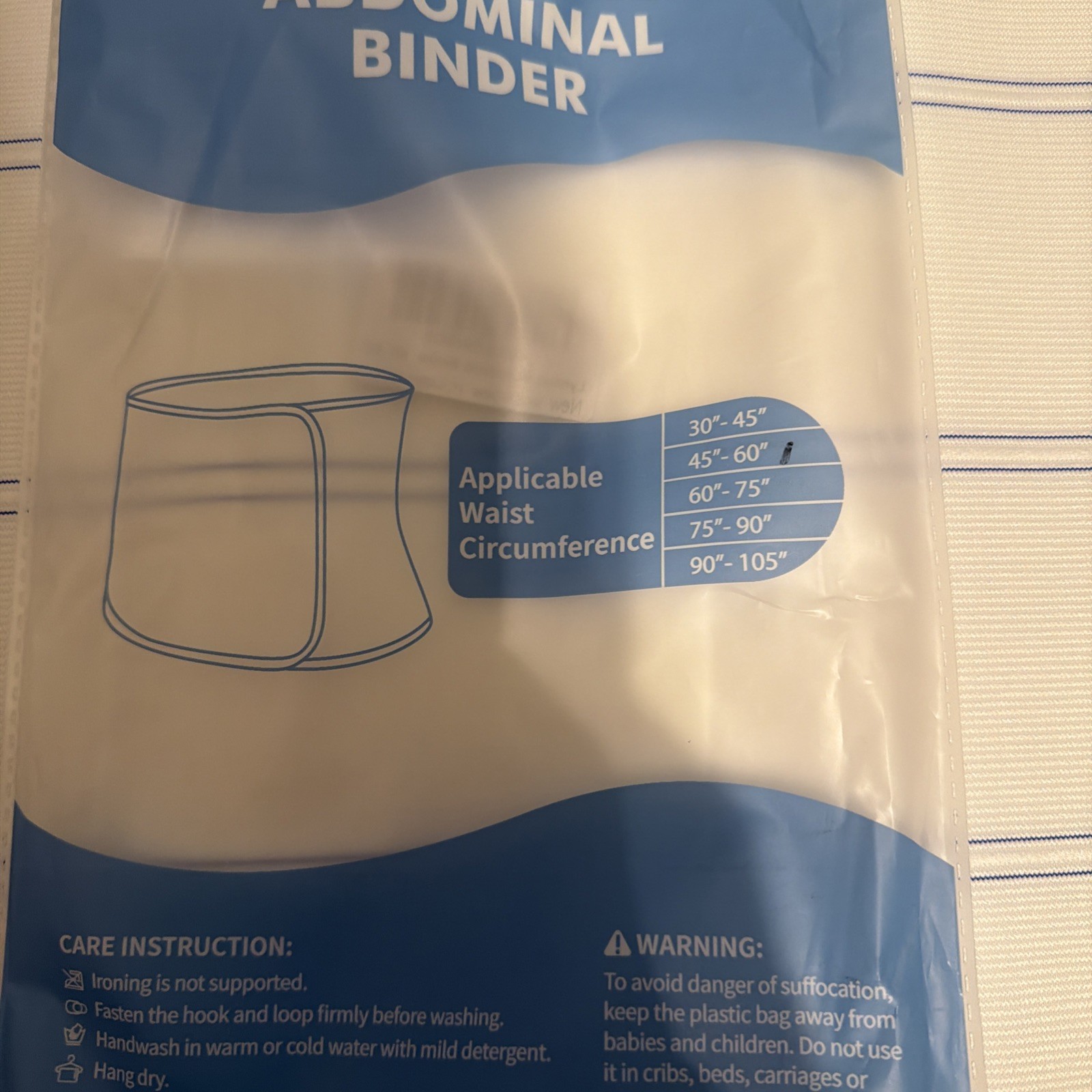 LYNNUO Adjustable Abdominal Binder 4 Panel Size 45”-60”