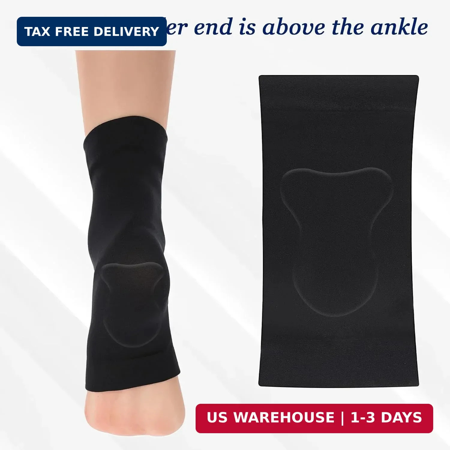2 Pcs Achilles Tendon Heel Protector Compression Padded Sleeve Socks Premium Gel