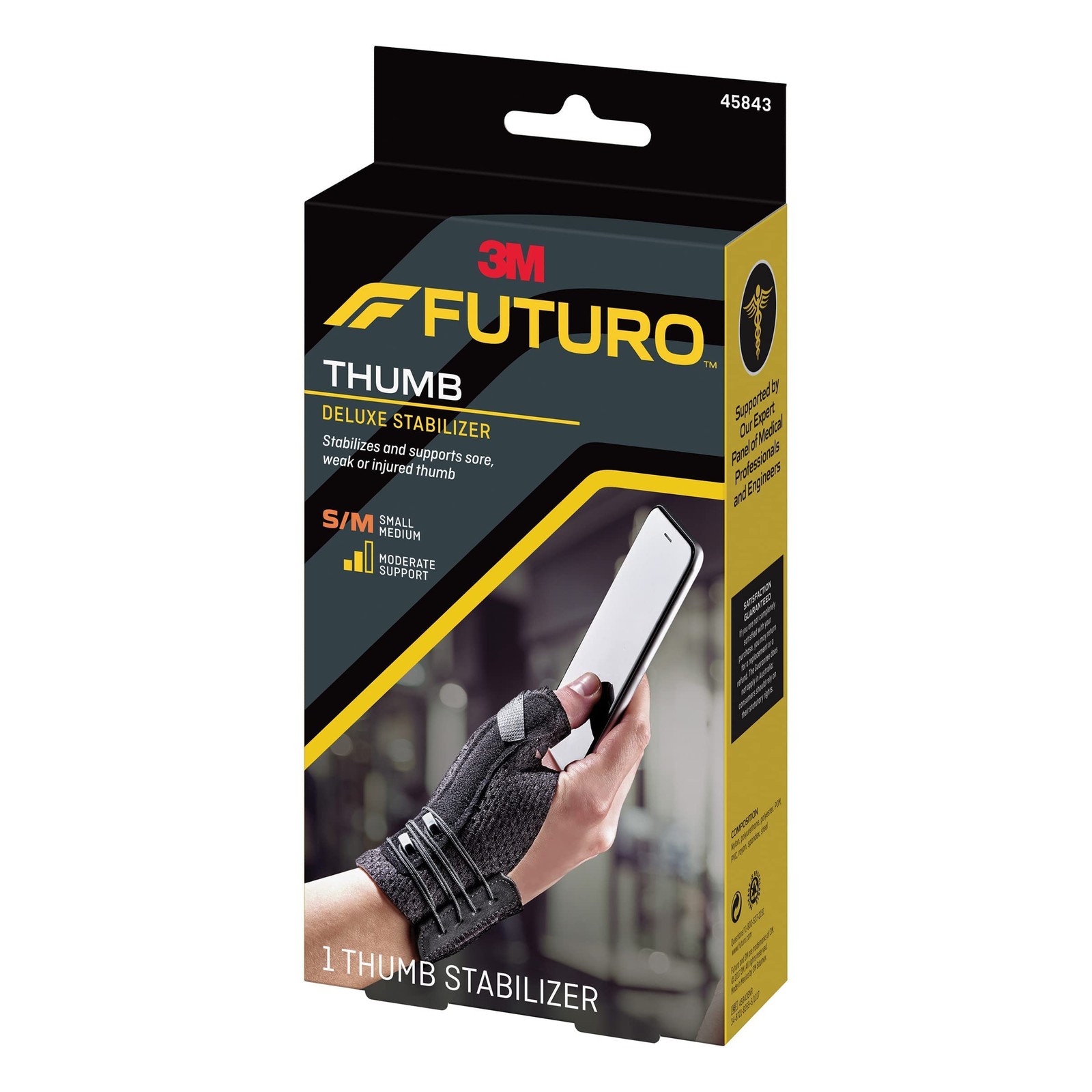 Deluxe Thumb Stabilizer, Left or Right Hand, Small/Medium Size, Adjustable, S…