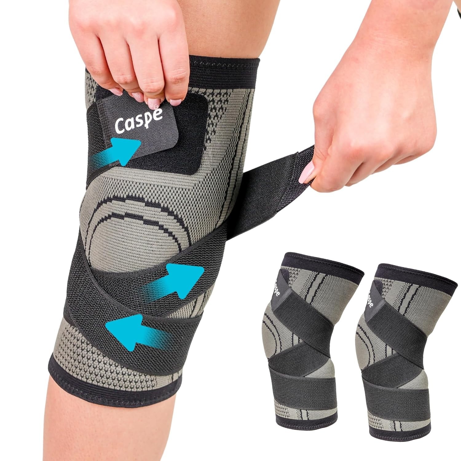 2× Knee Sleeve Compression Brace Support Sport Joint Pain Arthritis Relief Strap