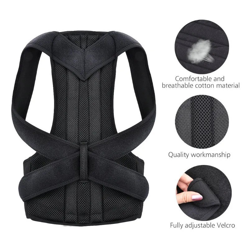 Adjustable Posture Corrector Low Back Support Shoulder Brace Belt for Men Women