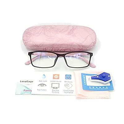 Women Anti Blue Light Glasses Block Eye Strain Glare with Case Tester, Gaming Co