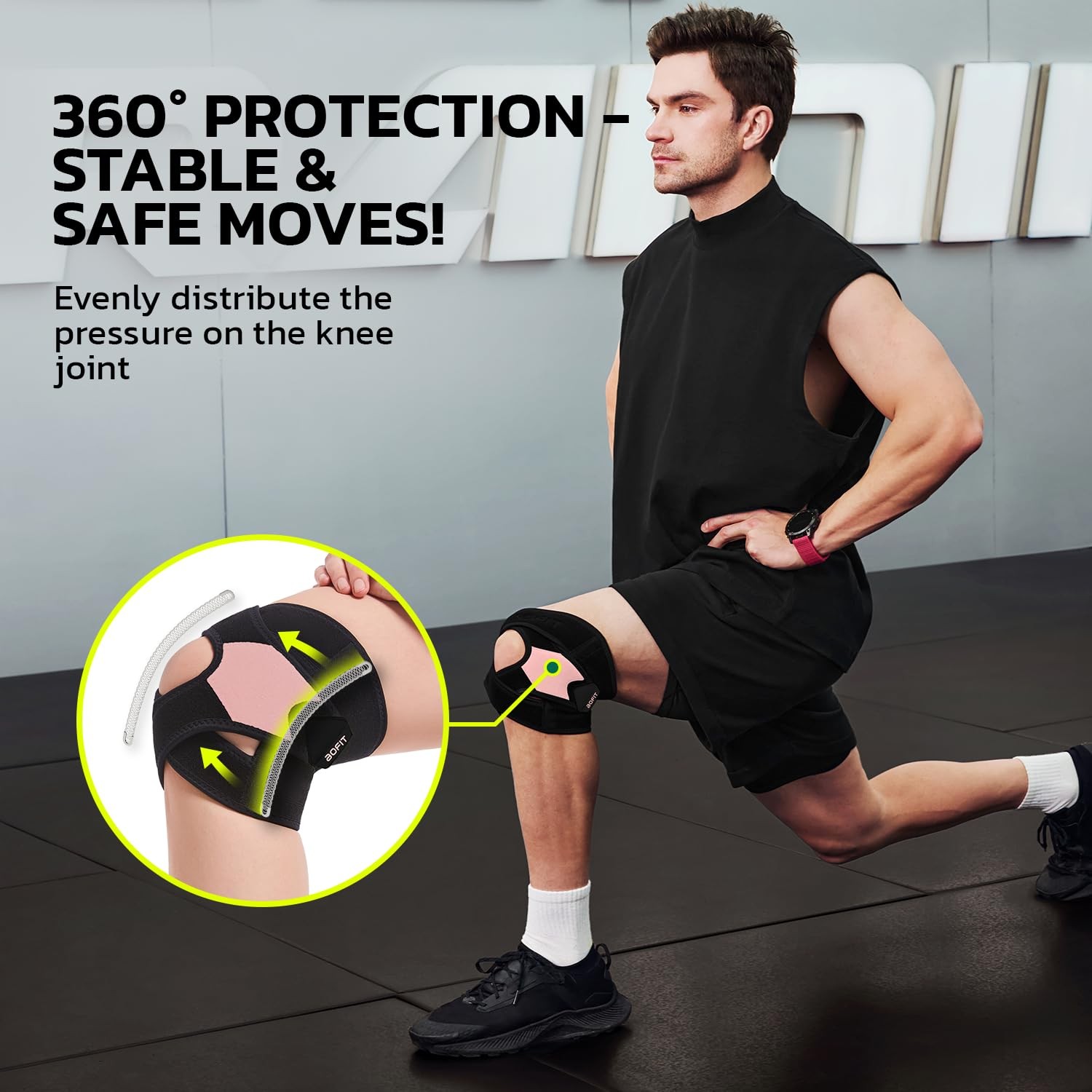 Knee Brace for Men Women Knee Pain Meniscus Tear Arthritis Patella Dislocatio…