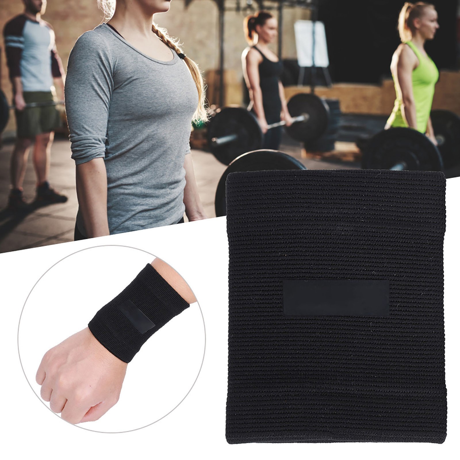 A Pair Of Polyester Fiber Black Sports Outdoor Super Elastic Knitting Flexible