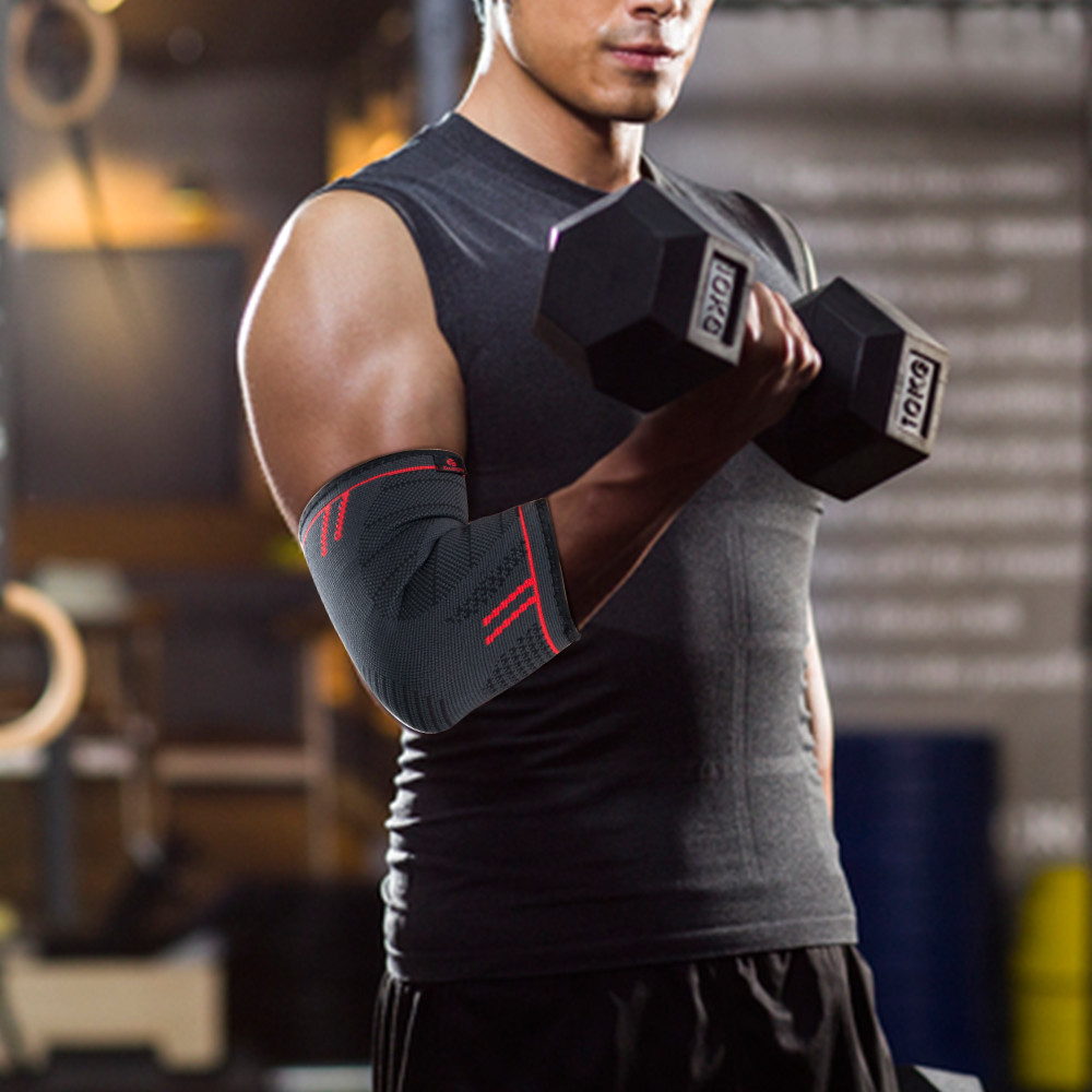 Kuangmi Elbow Brace Compression Sleeve Support Basketball,Weight Lifting 1 Pair