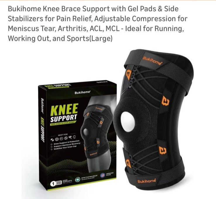 Knee Support with Stays and Cross Straps Meniscus Support Kneecap Stabilizer New