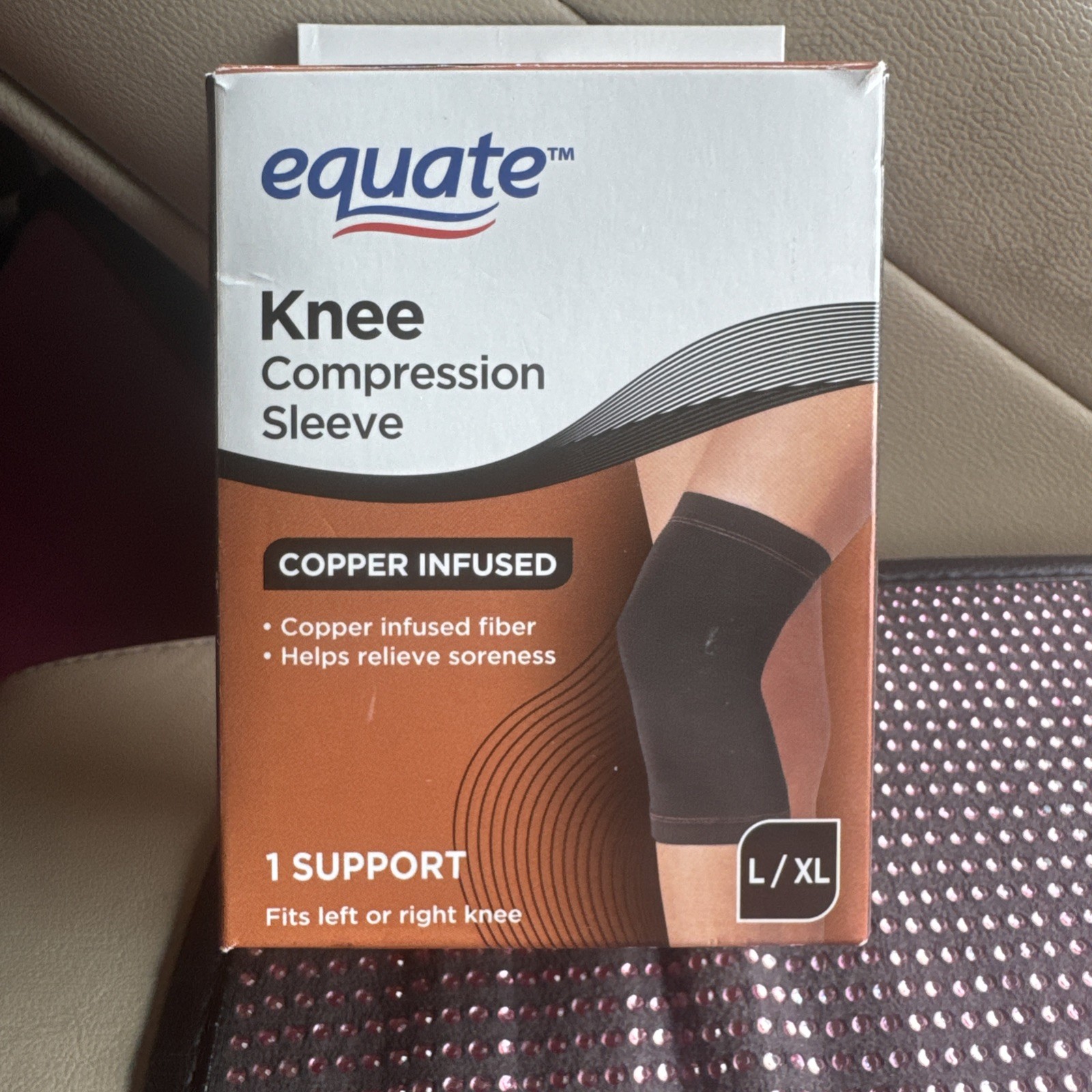 Large/XLarge Unisex Adult Black Knee Compression Sleeve (NEW)