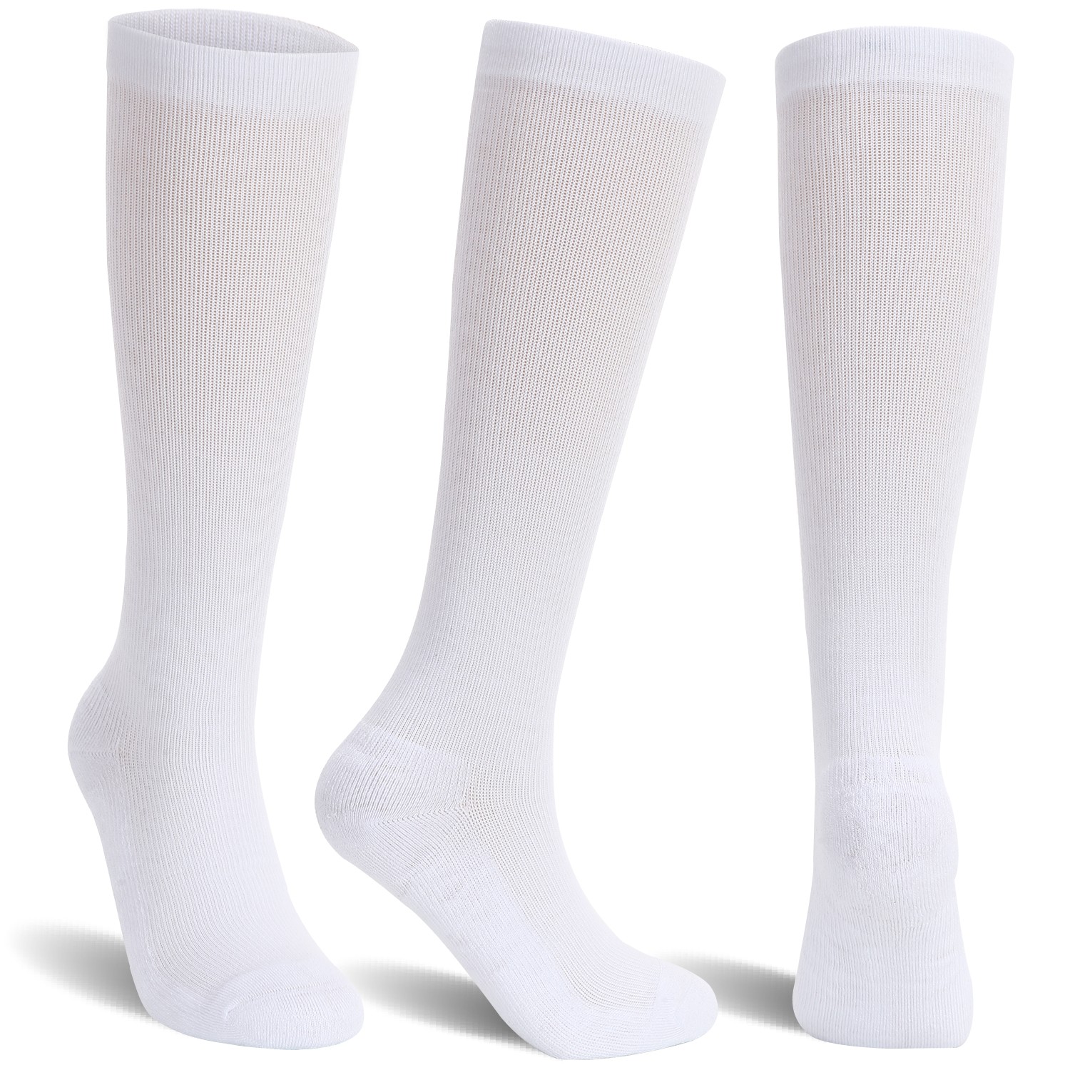 3 Pairs Compression Socks – Knee High Support for Running & Sports