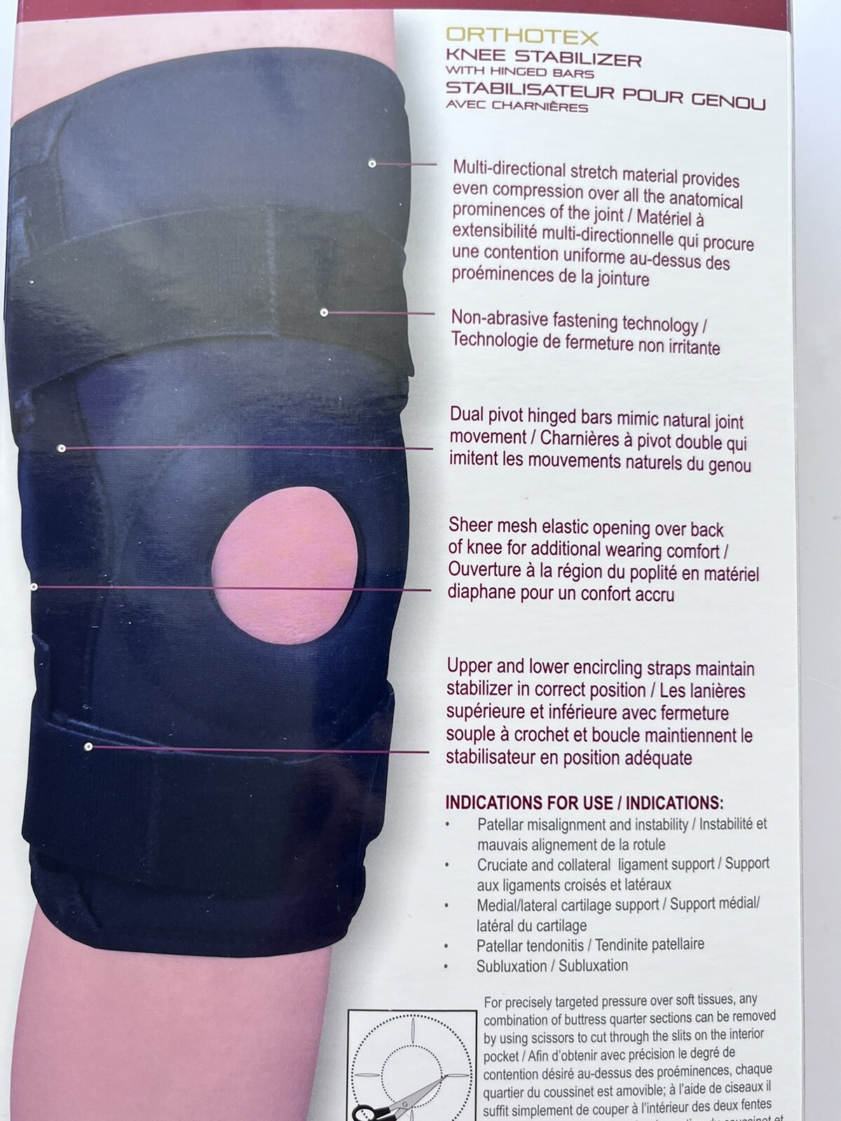 OTC Orthotex Knee Stabilizer with Hinged Bars LATEX FREE – SIZE MEDIUM