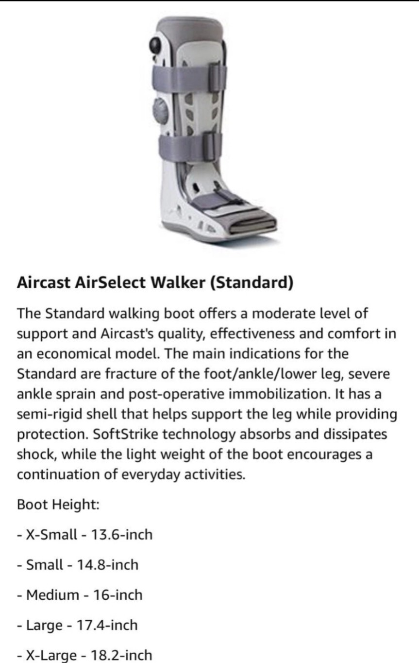 Aircast AirSelect Walker (Standard) DJO Brace/Walking Boot Size Large