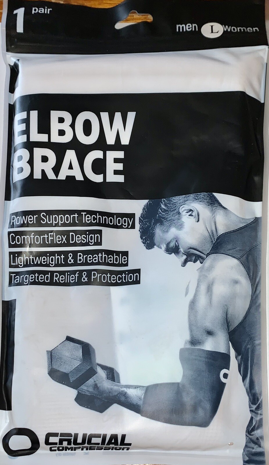 Crucial Compression Unisex Elbow Brace Compression~ 1 Pair Beige Size Large NEW