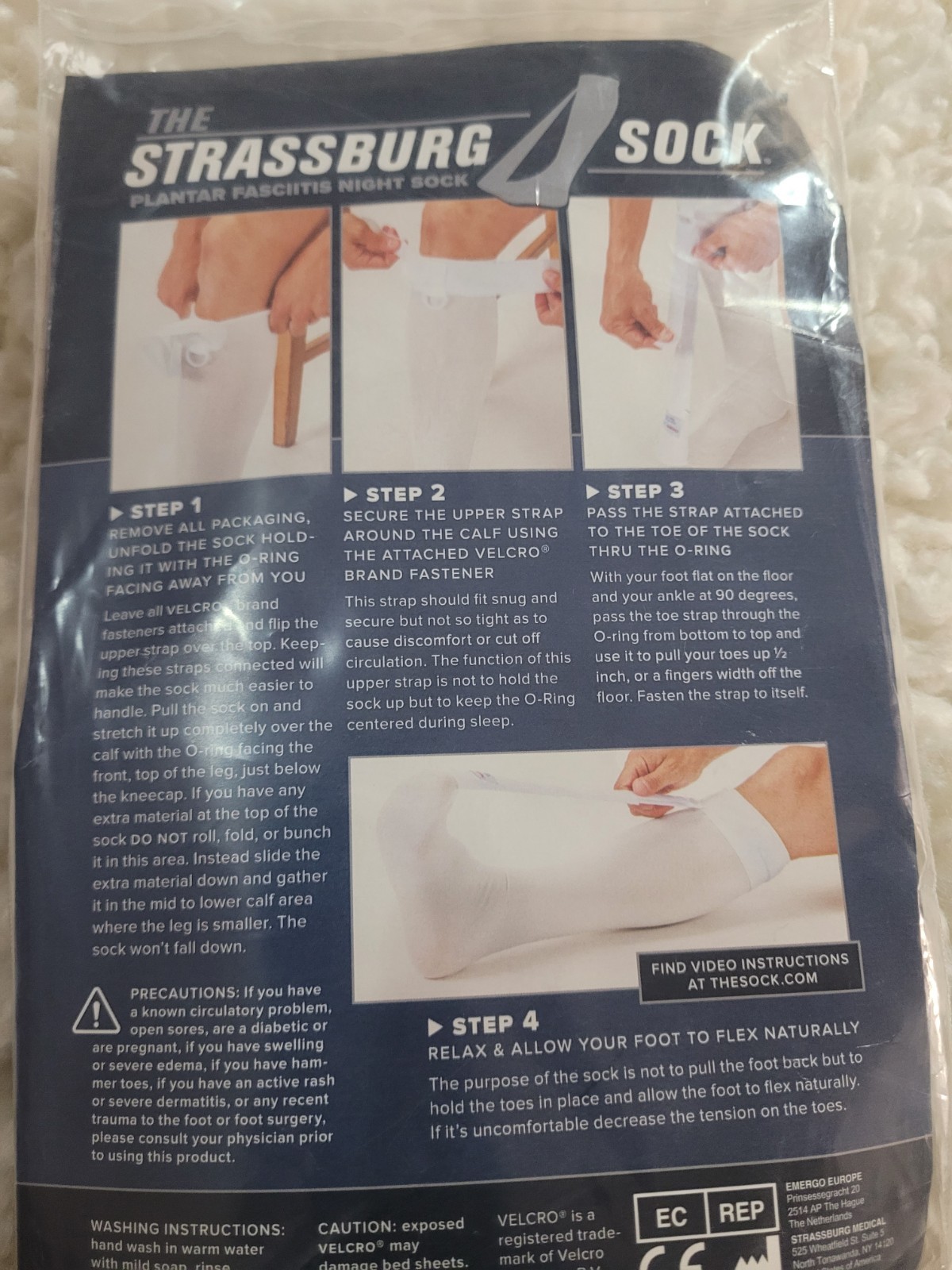 Strassburg Sock/Regular Size/ Plantar Fasciitis Night Sock/Fits Calf Up To 16″