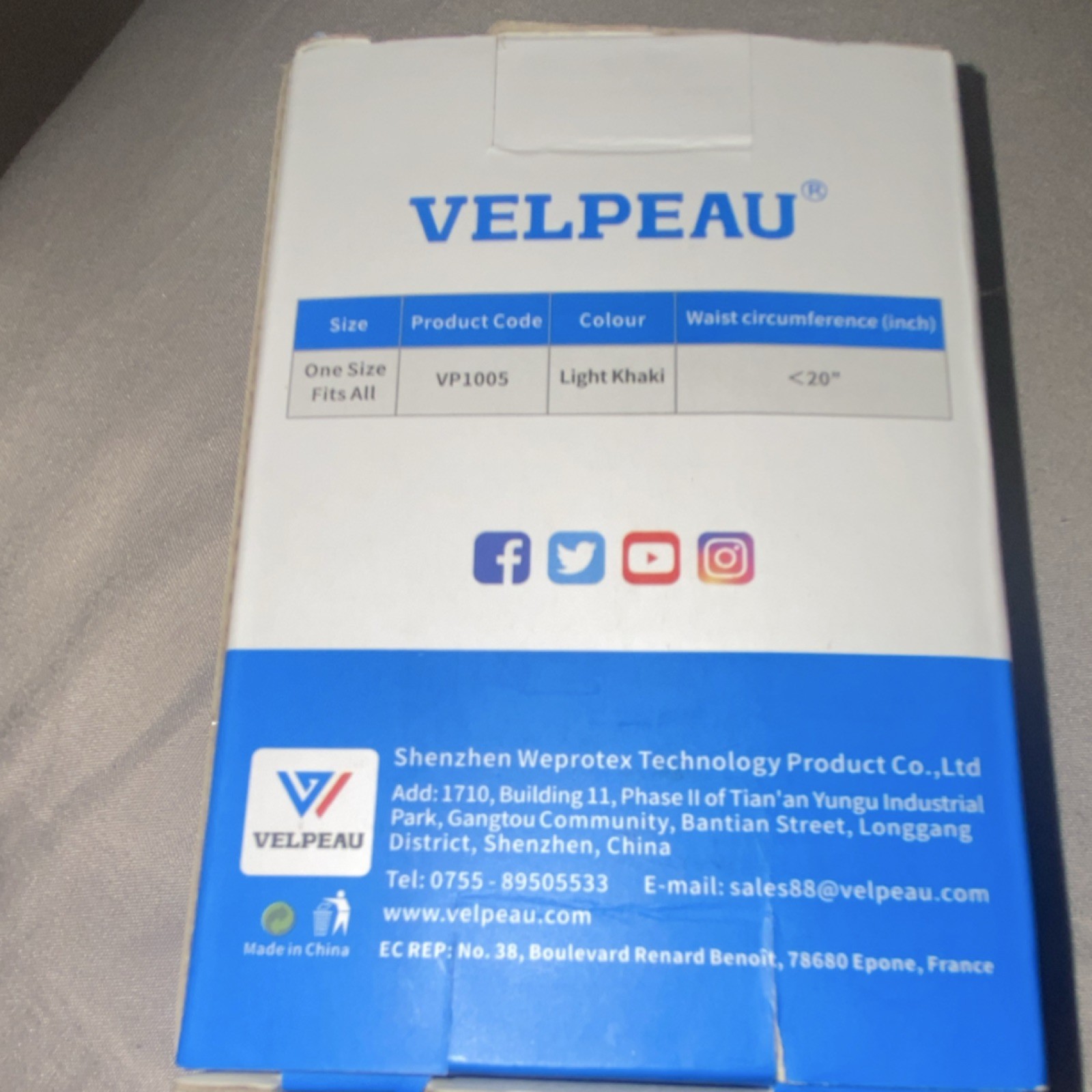 VELPEAU Umbilical Hernia Belt Light Khaki One Size Infant Toddler Adjustable