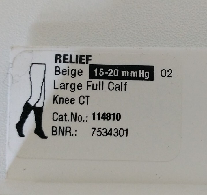 JOBST Relief Compression Knee High, 15-20 mmHg Closed Toe Large – Beige