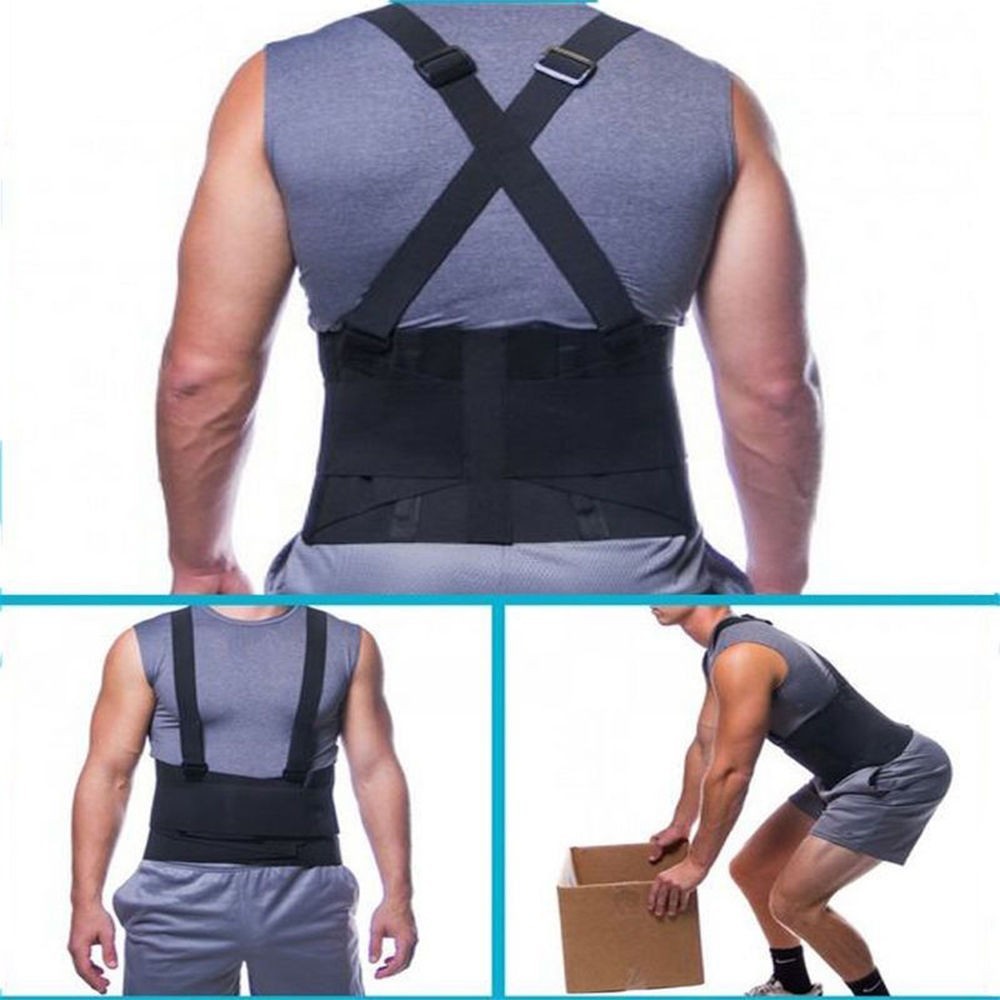 Back Support Belt Heavy Lift Lumbar Brace Suspenders for Work Adjustable Strap