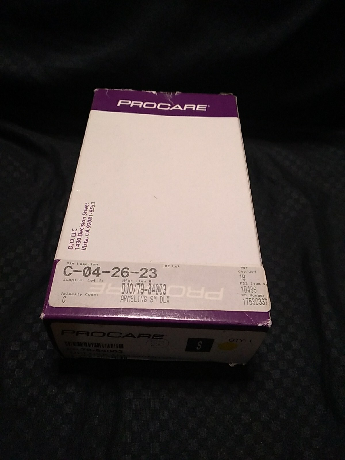NIB Procare Deluxe Arm Sling SMALL – Model 79-84003 Black