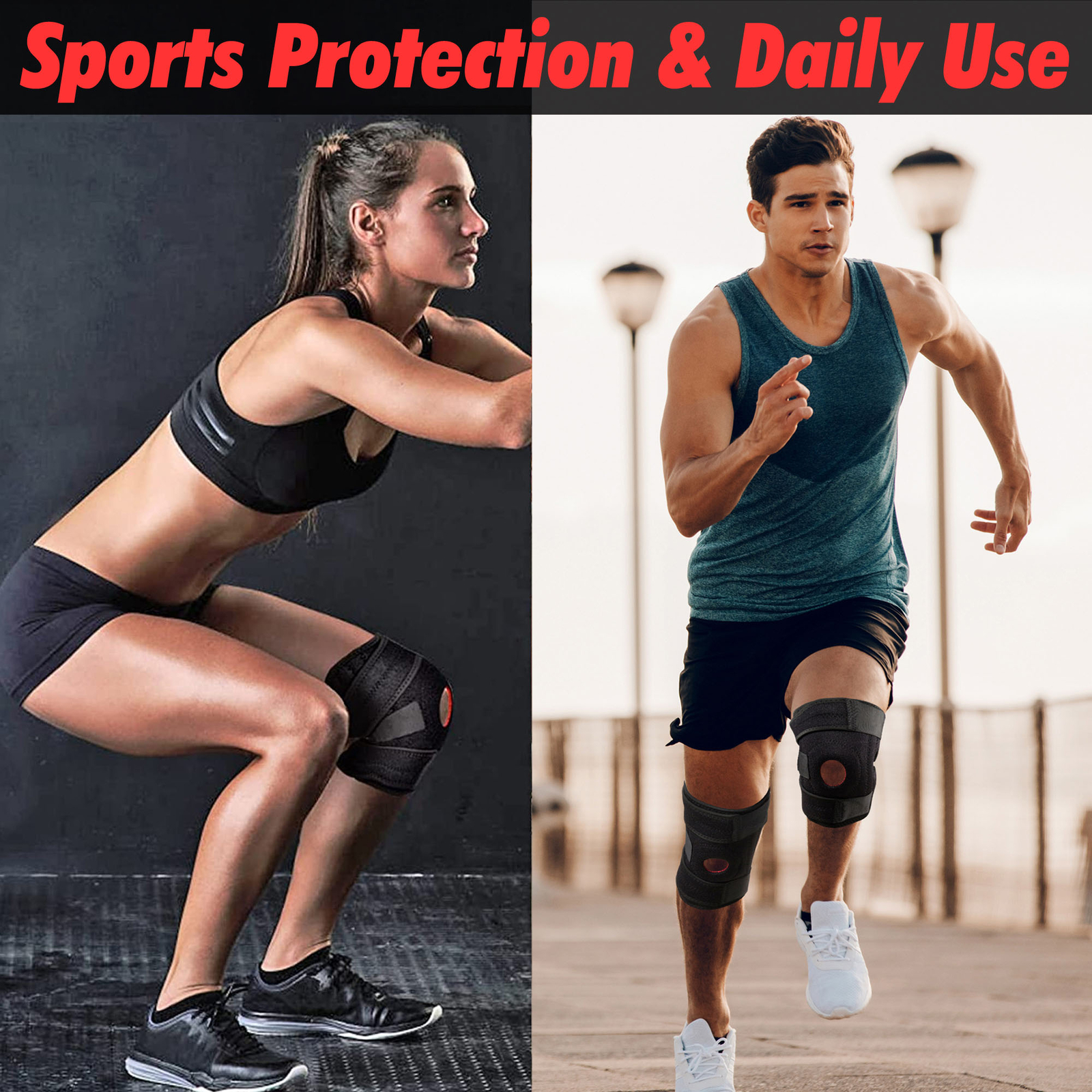 Knee Brace Compression Sleeve Support Sport Joint Arthritis Patella Stabilizer
