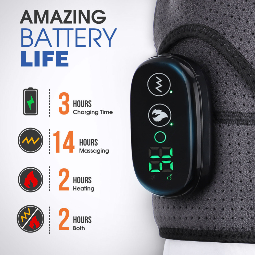 Electric Heated Shoulder Joint Brace Support with Vibration Relief Pain Massager
