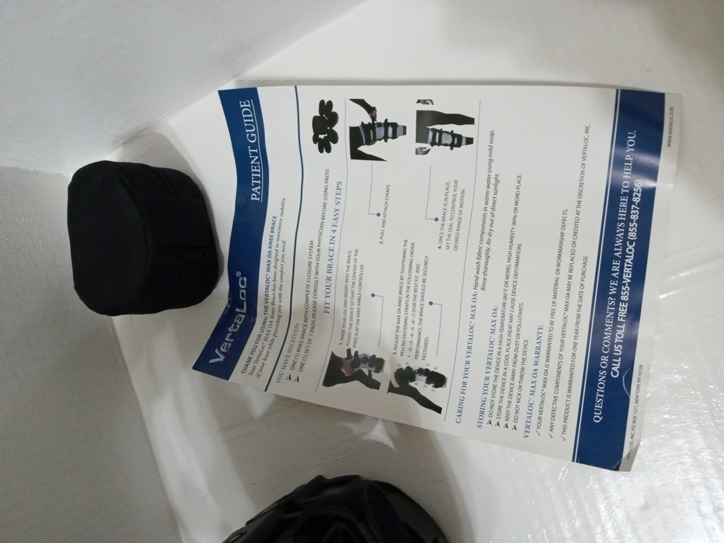 Vertaloc Max OA Knee Brace Sz Large Left Leg With Extra Pads