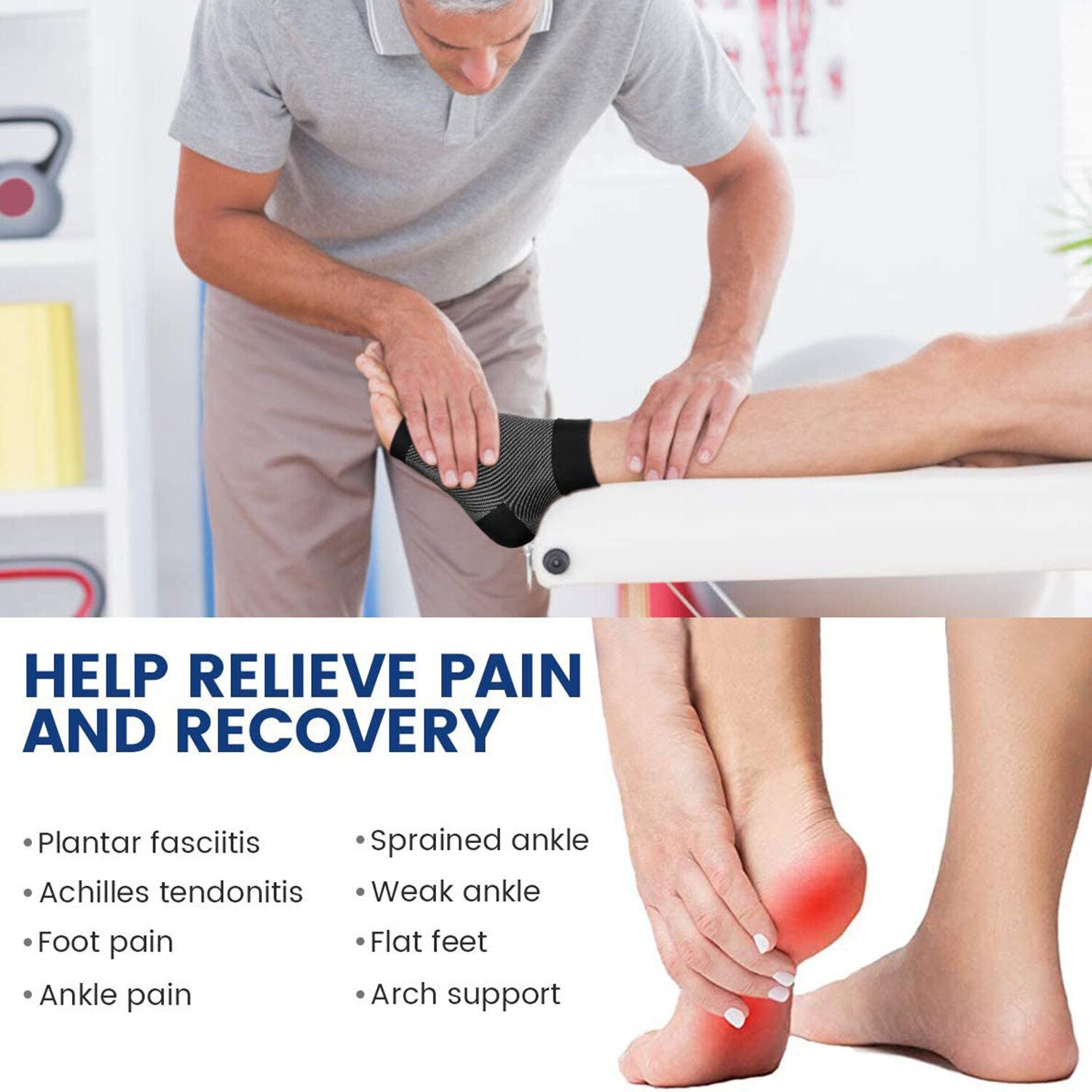 Varicose Veins Compression Socks Ankle Brace Support Foot Pain Relief Tennis