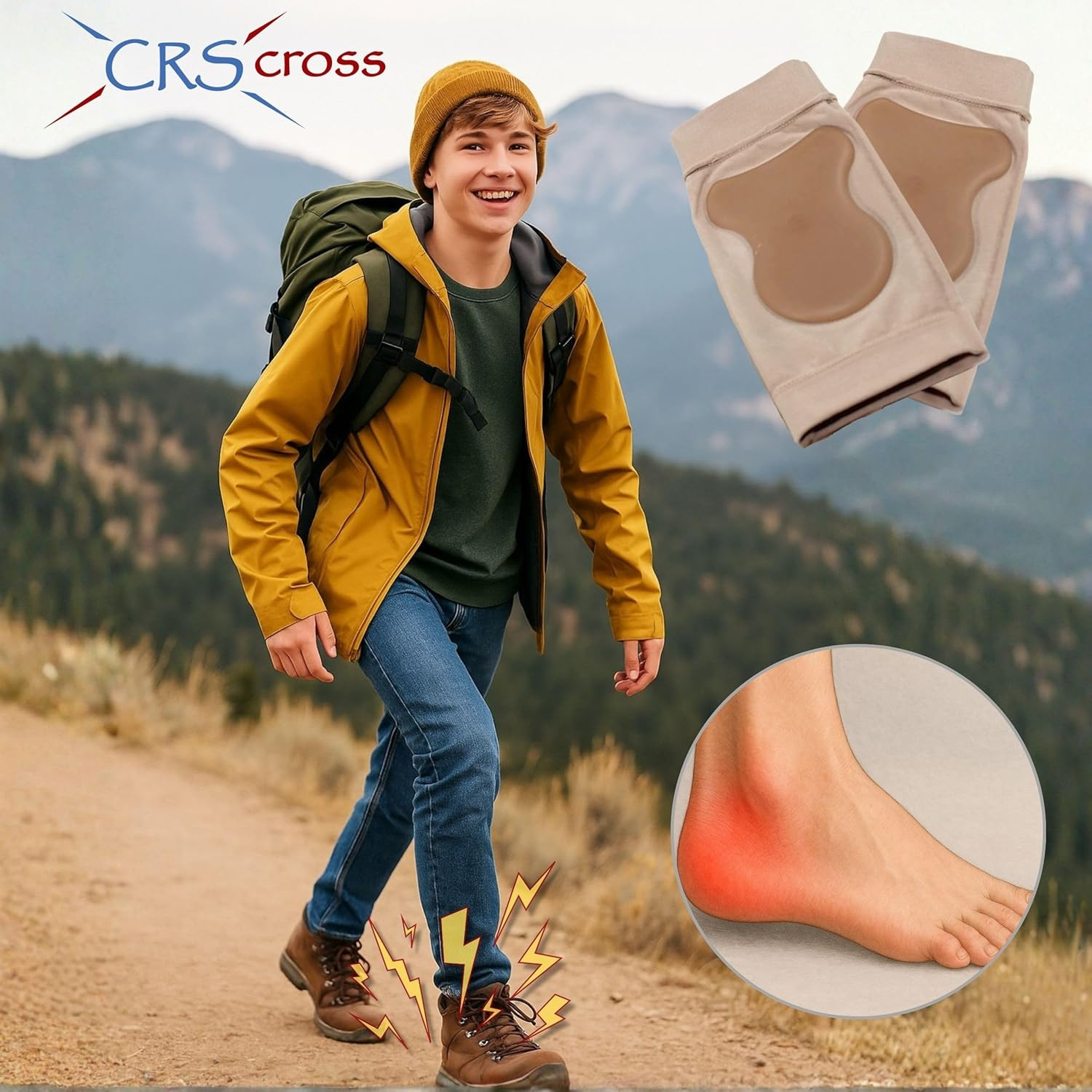 Achilles Heel Gel Sleeves. 1 Pair of Premium Padded Compression Gel Sleeve Socks