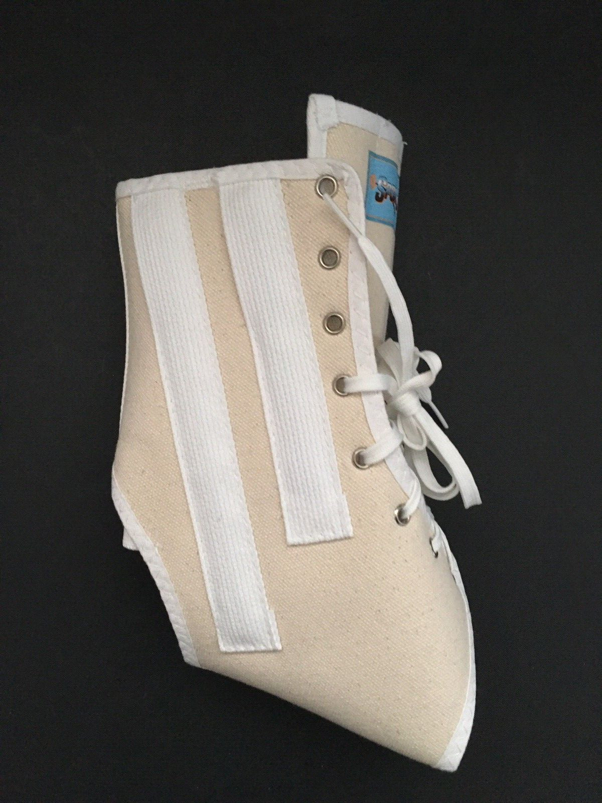 New Sport Aid Canvas Adjustable Ankle Support with laces/ spiral stays Sz L