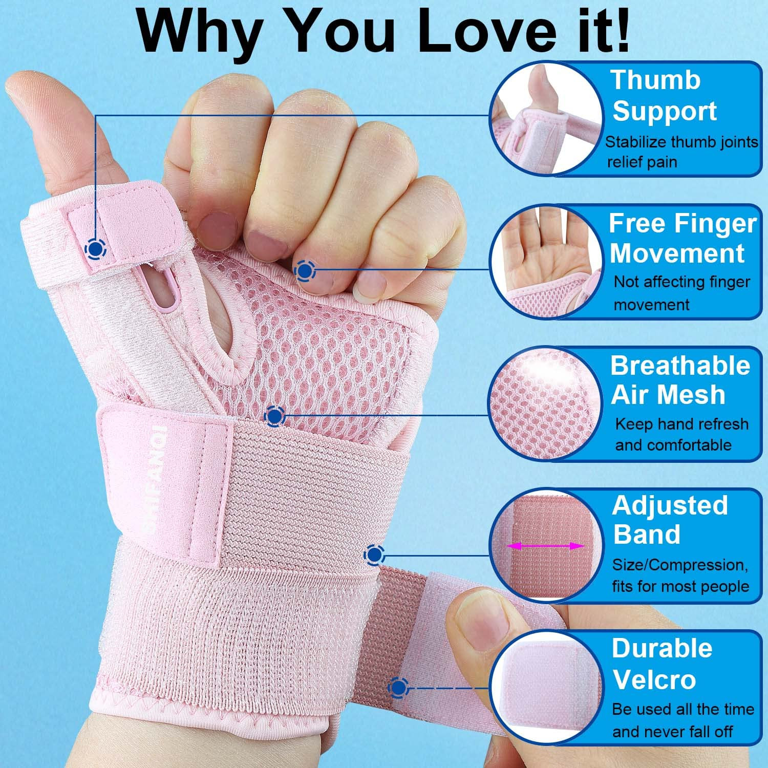 Trigger Thumb Splint for Left Right Hand,Thumb Spica Support Brace Wrist Stab…