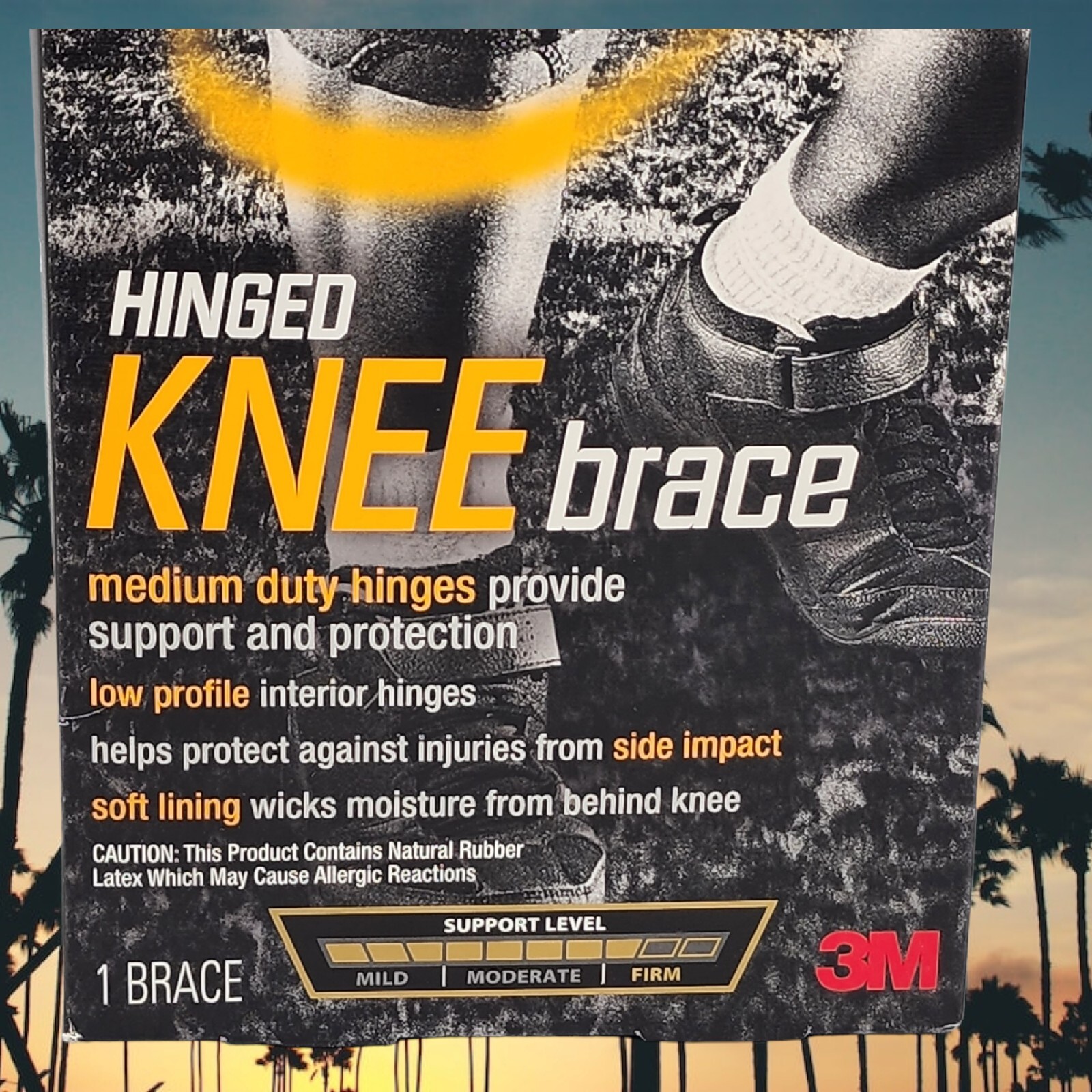 ACE Brand Athletic Sports Hinged Knee Brace 907024 Medium 14-16in Support Firm