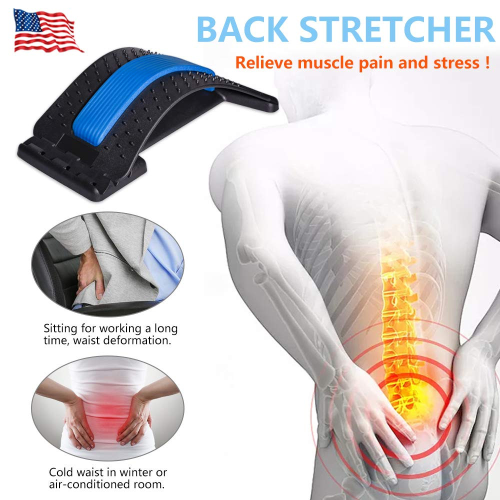 Back Stretcher for Lower Back , 3 Level Adjustable Lumbar Cracker Board, Spine B