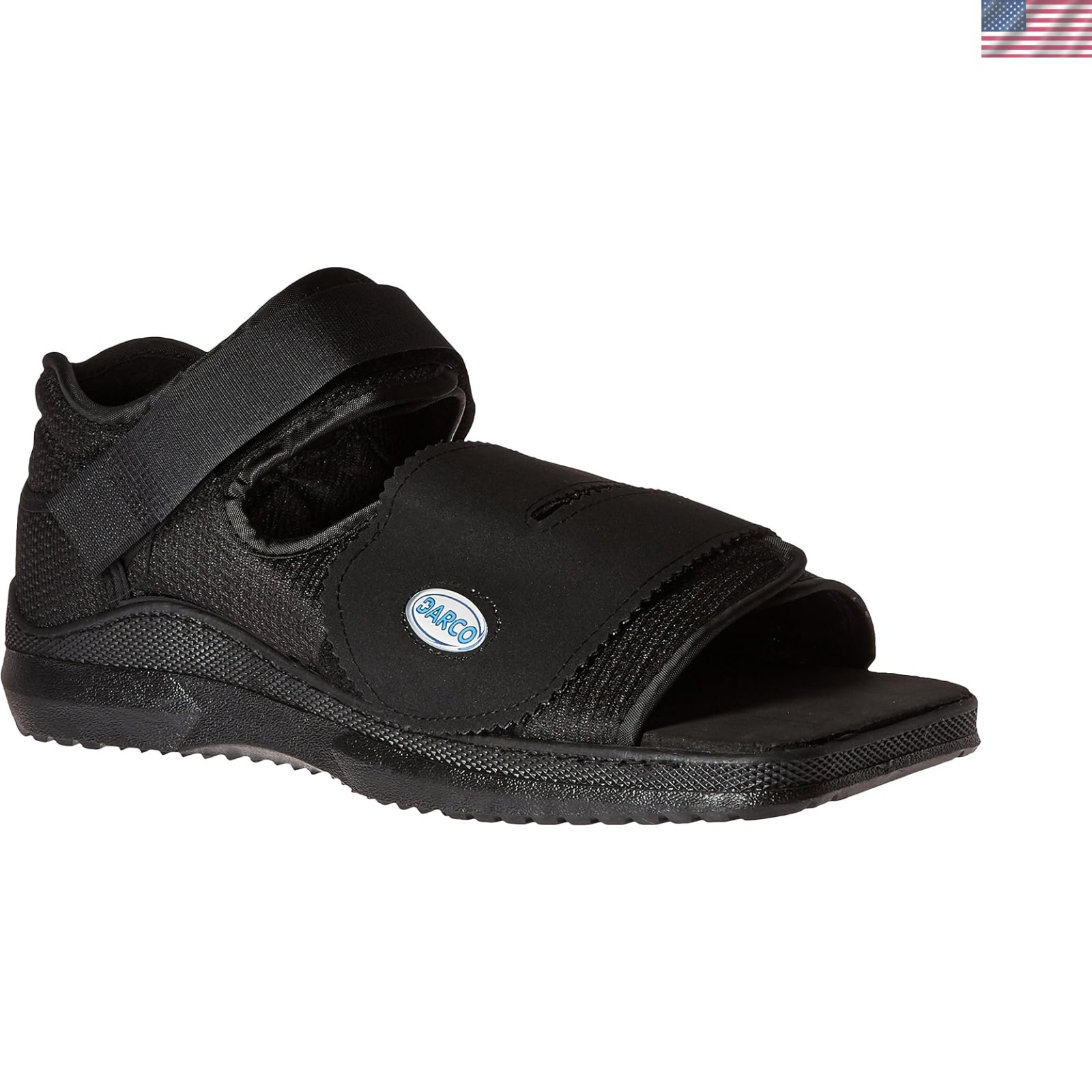 Men’s Post-Operative Med-Surg Shoe 8.5-10 – Comfortable Black Design with Buckle