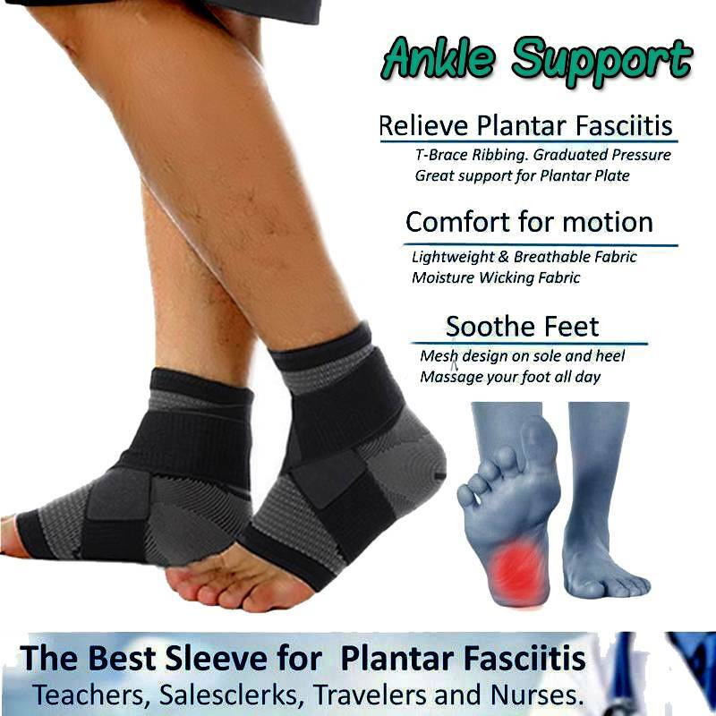 Ankle Brace Support Compression Sleeve Plantar Fasciitis Foot Wrap Pain Relief