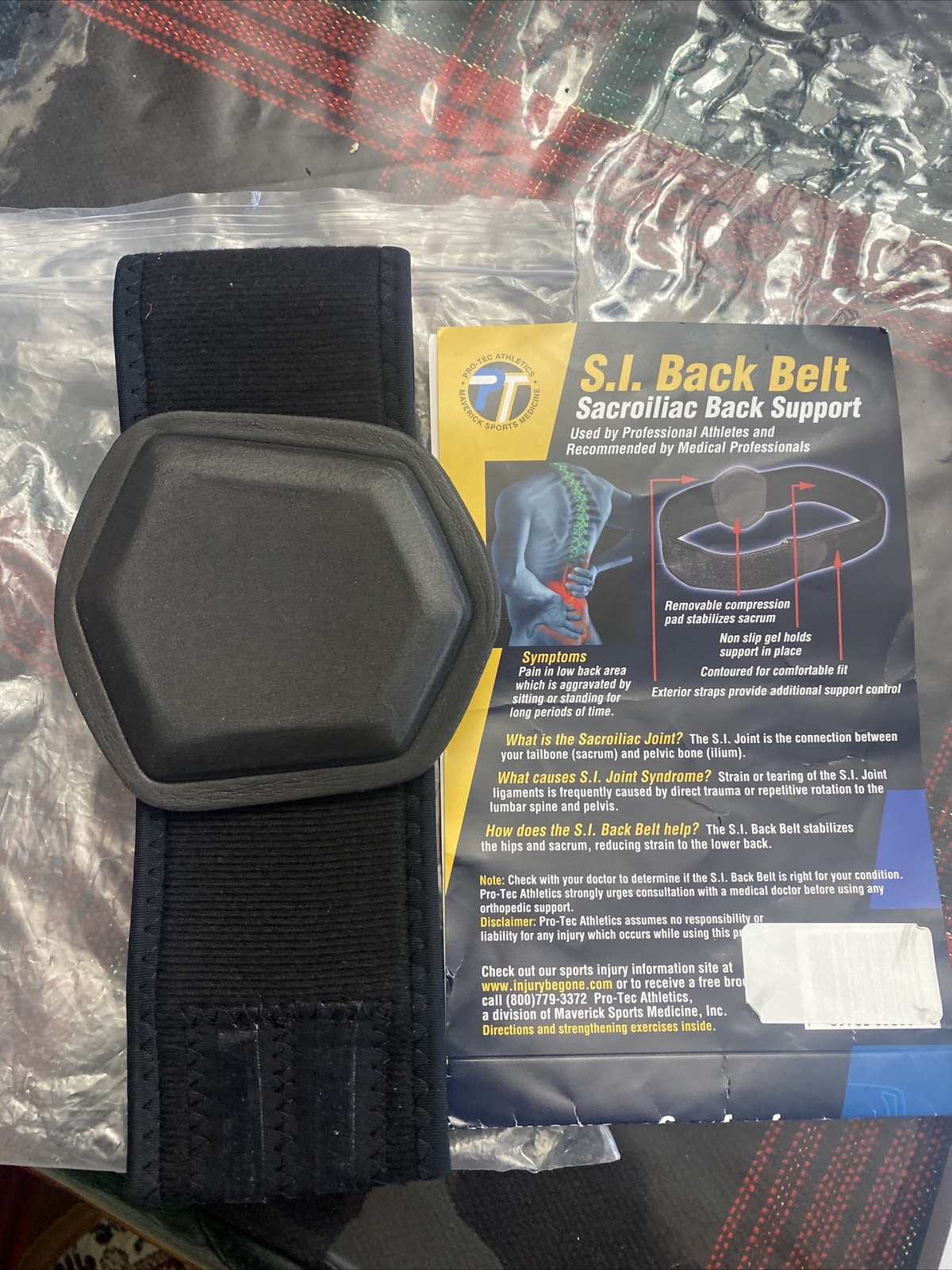 PT S.I. Back Belt Sacroiliac Back Support Size Small New Open Box