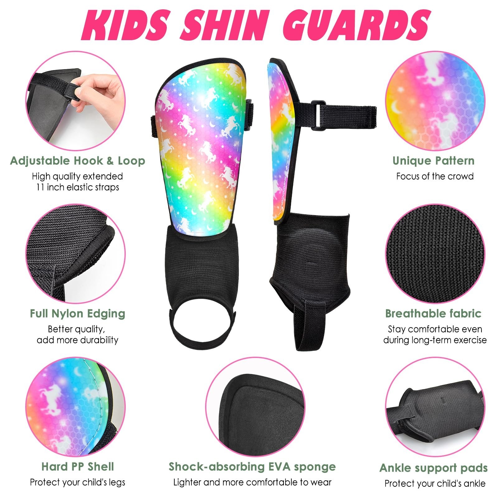 Soccer Shin Guards Kids Girls Youth, Shin Pads Protection Girls Shin Guards S…