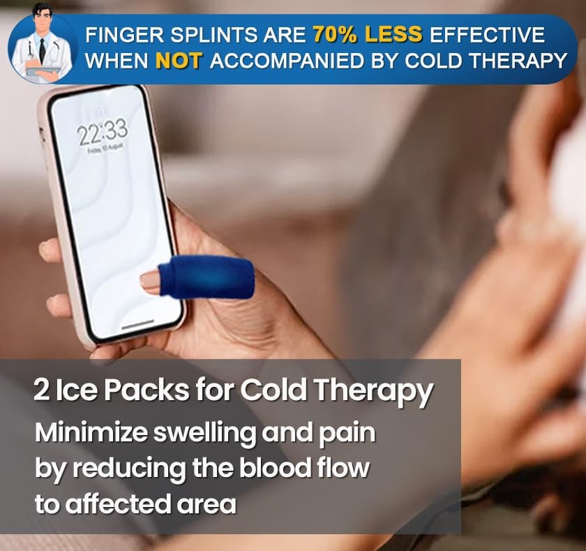 Thumb Splint and Ice Pack (2+2 Set) Trigger For Pain Relief,…