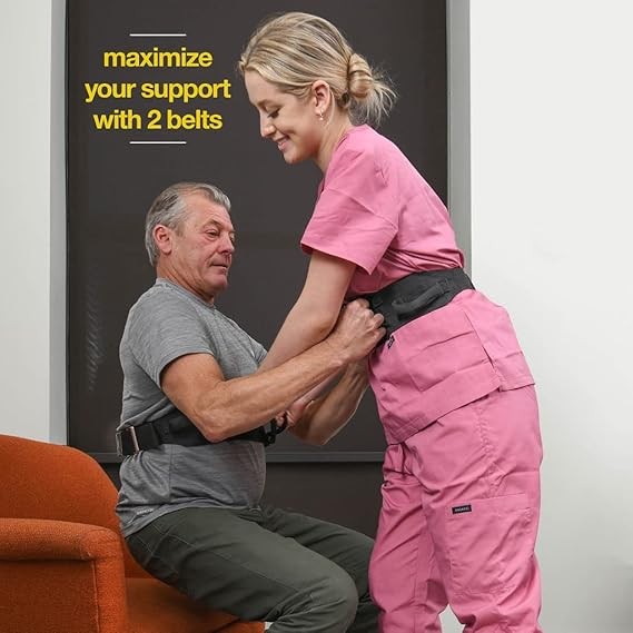 Secure Grip Padded Patient Transfer Belt w/ 6 Waist Handle