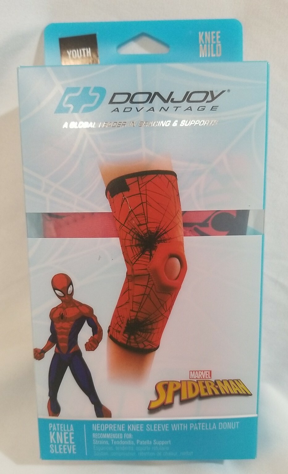 DonJoy Marvel Avengers Spider-Man Youth Neoprene Knee Sleeve Patella Donut