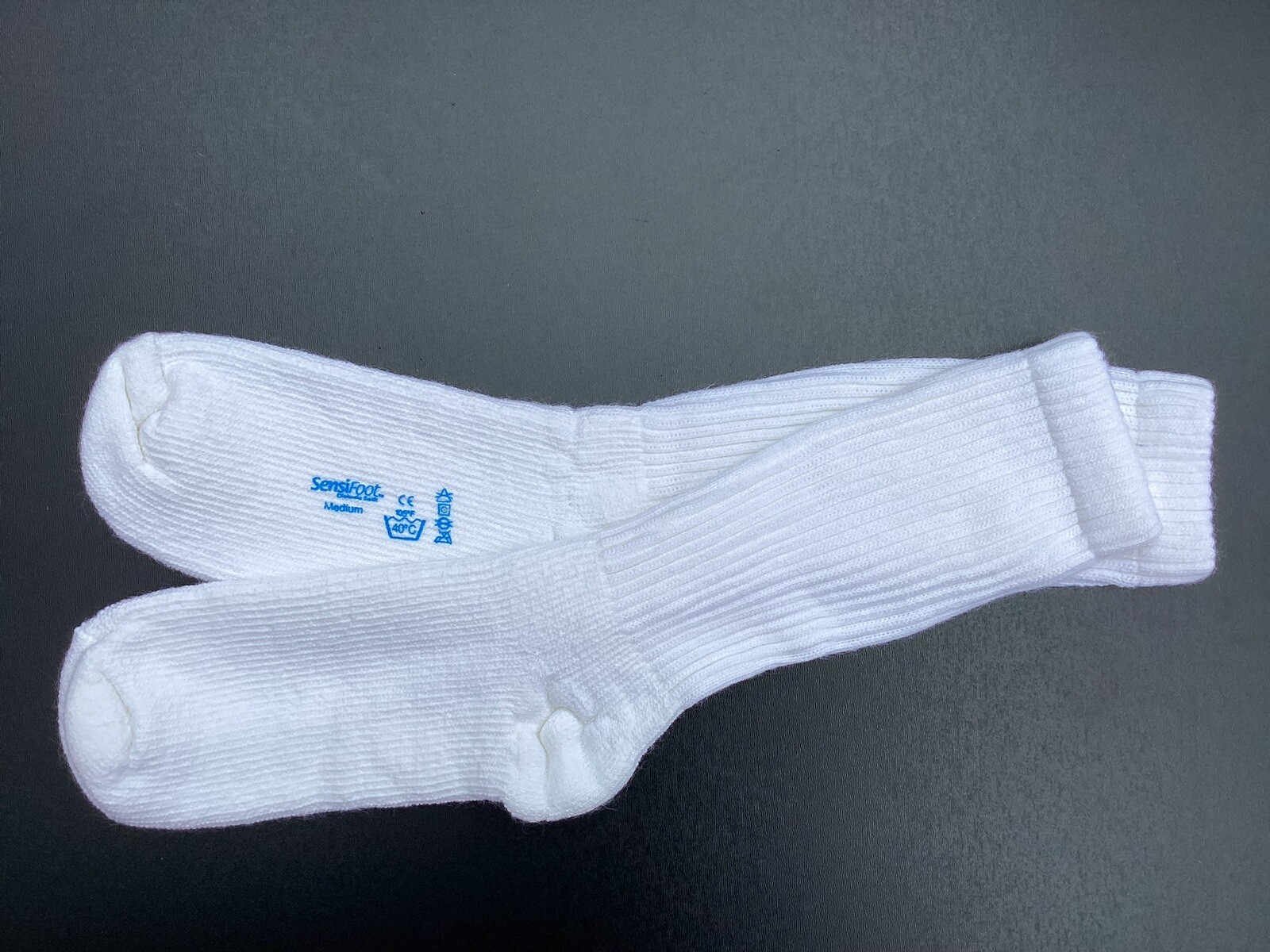 Jobst Sensifoot Diabetic Socks, white, crew style, NEW, size M