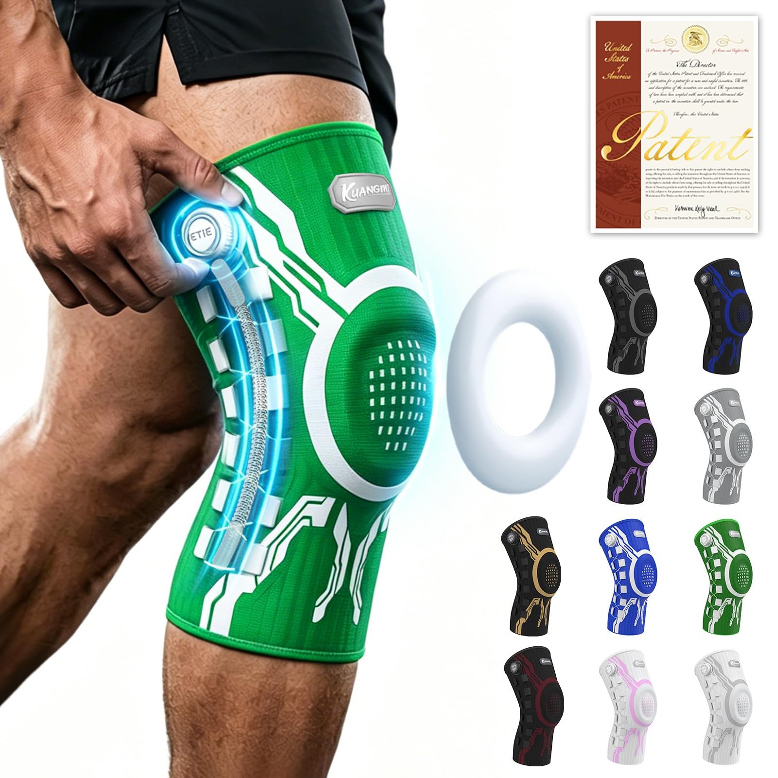 Kuangmi Knob Knee Brace for Pain Relief, Knee Support with Patella Gel Pad an…