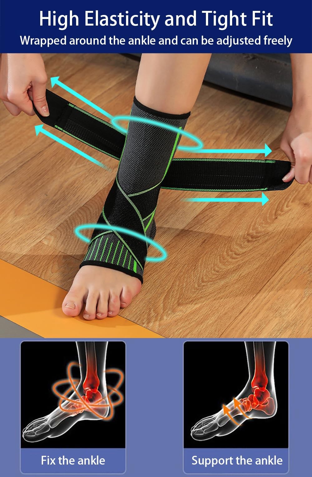 1 Pair Ankle Compression Sleeves Plantar Fasciitis Brace Arch Support Socks